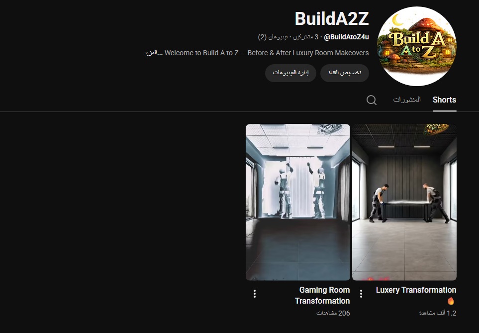 Build A to Z AI video generation YouTube channel screenshot
