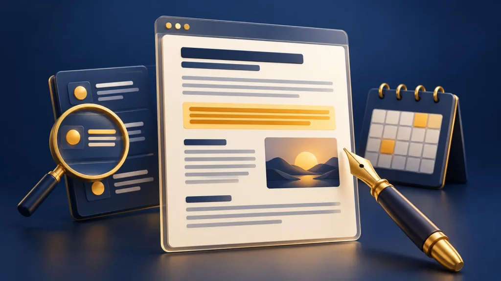 تخطيط وكتابة محتوى الموقع